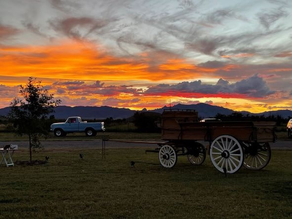 Sunset in Arizona. View from lazyhorse ranch